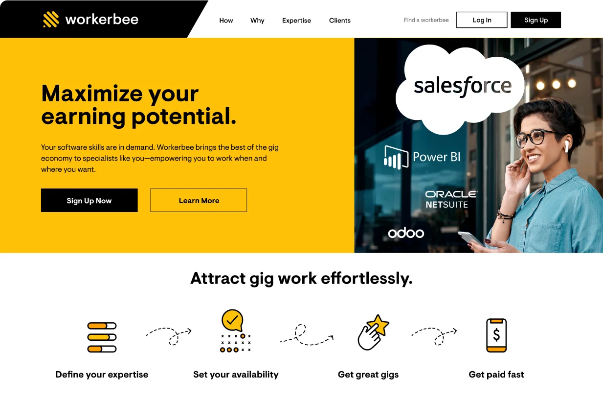 Workerbee main page