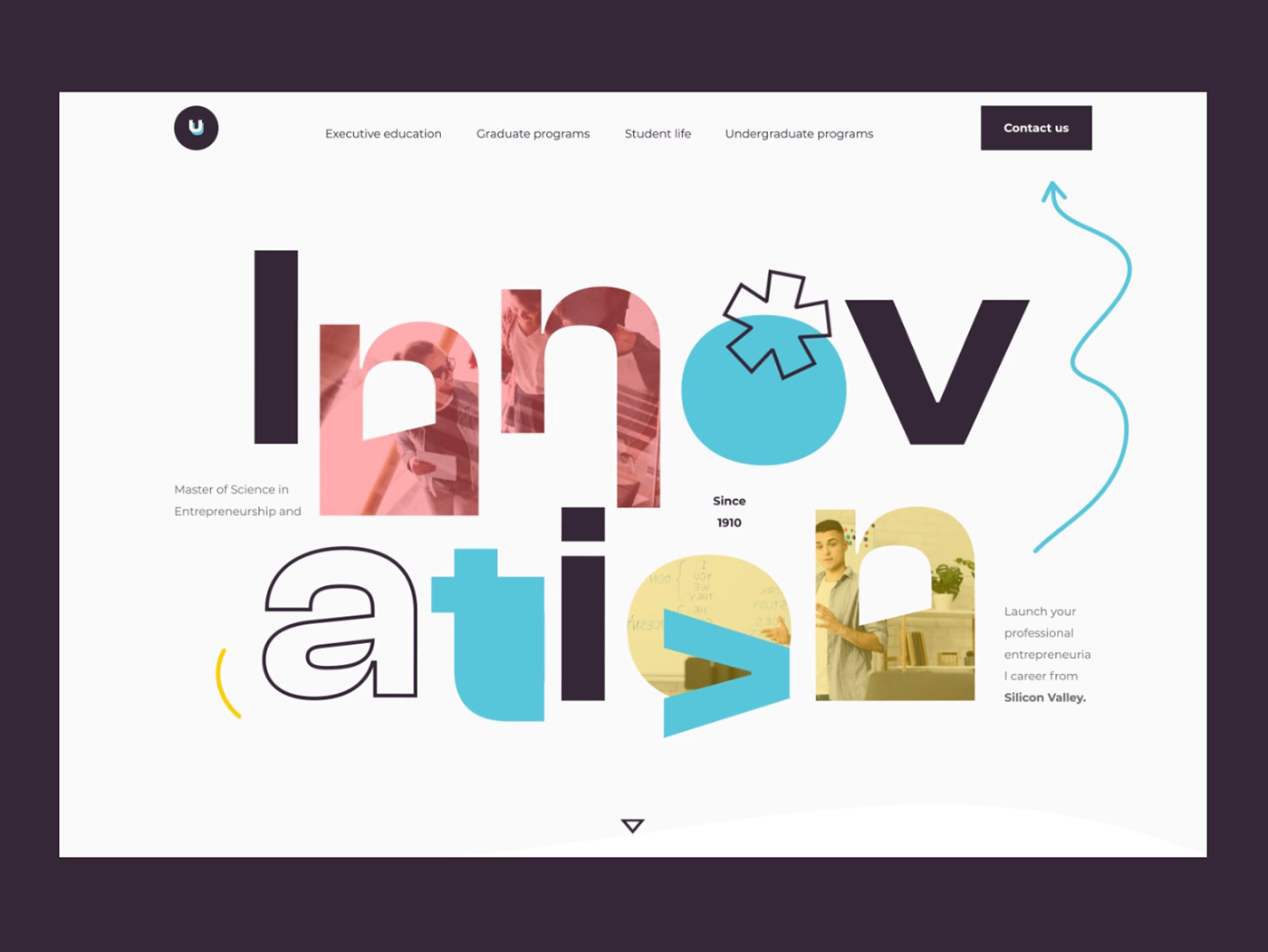 U study landing page interaction design