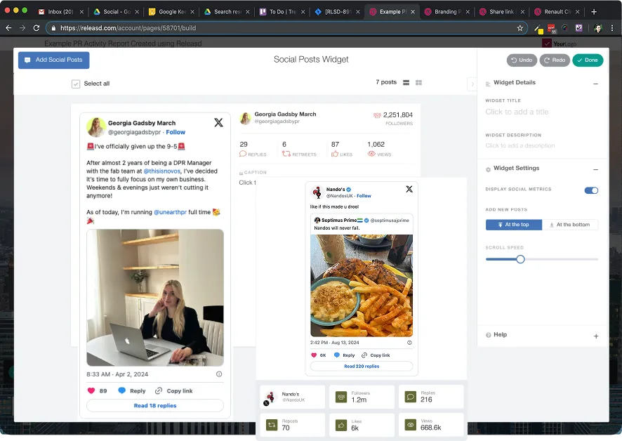 social media analytics interface