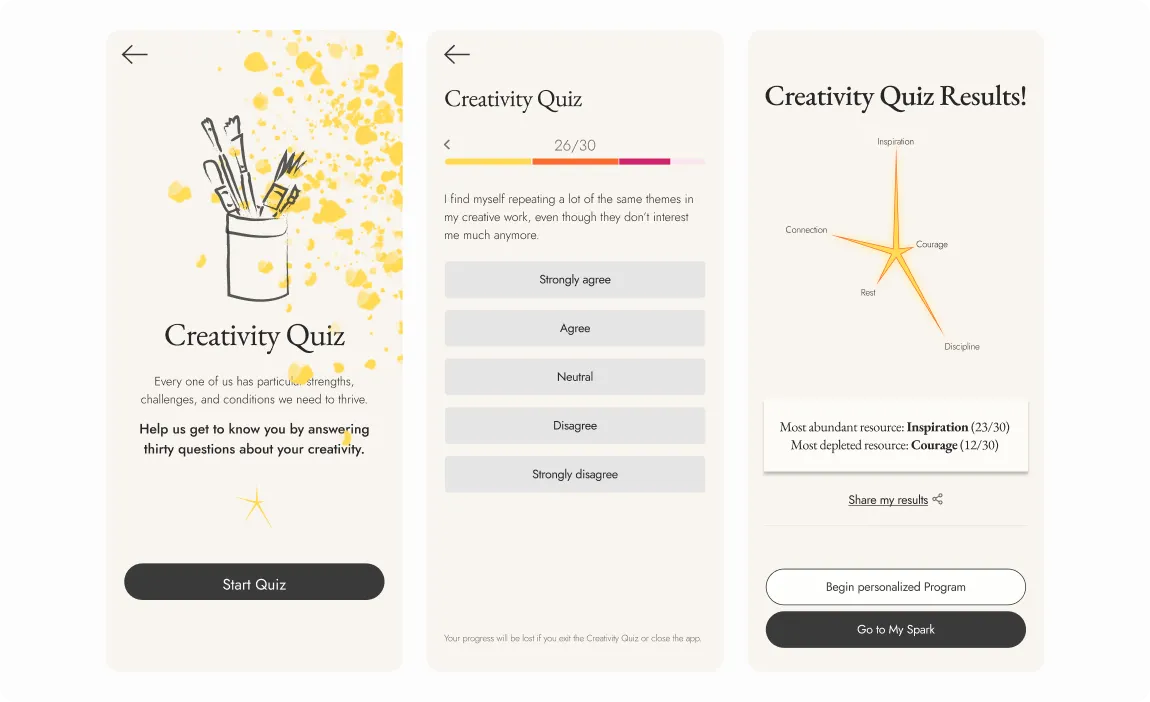 assessments & progress tracking interface